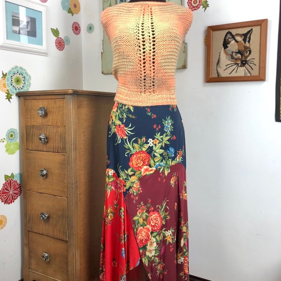 Anthropologie FarmRio Floral Patchwork Skirt XS - Picture 2 of 8